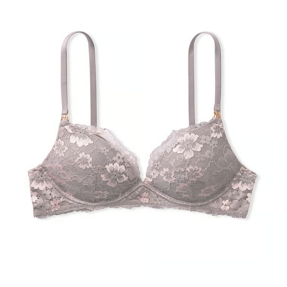VS Body By Victoria Wireless Nursing Bra in Allover Lace Pebble Violet - Picture 7 of 9
